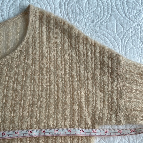 Margaret O’Leary Cashmere Spun Silk Sweater Cream Ivory Small - Picture 7 of 14